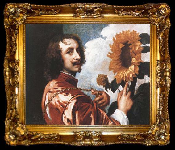 framed  Anthony Van Dyck Self-Portrait with a Sunflower, ta009-2